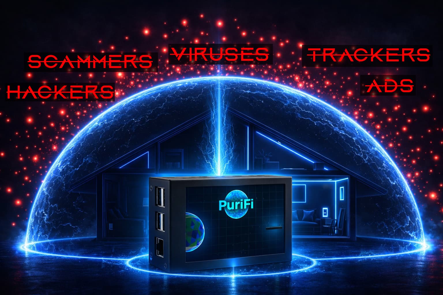 PuriFi protected home with device