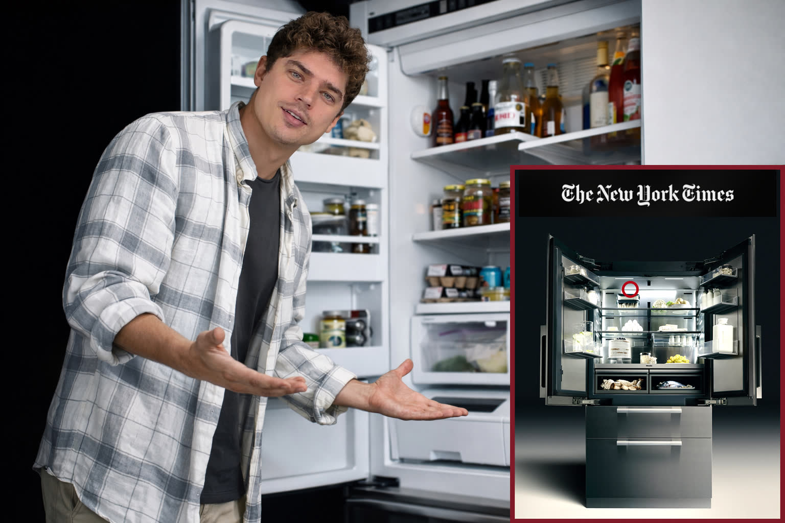 Smart fridge displaying intrusive ads